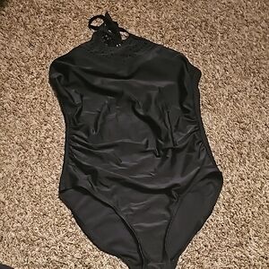MERONA, Elegant Black Halter Neck womens Swimsuit. Sz large Great condition
